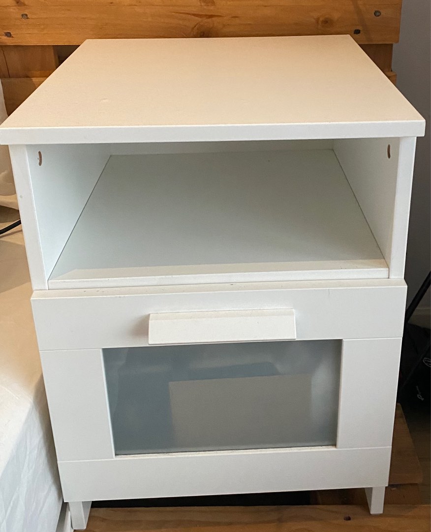 IKEA Brimnes Bedside Table, Furniture & Home Living, Furniture, Tables & Sets on Carousell