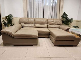 Imported Super Bulky Ottoman L type sofa 3 seats genuine leather  from Korea