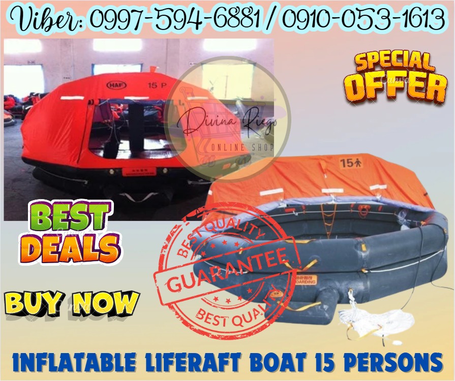 Inflatable Floating Life Raft 15 Persons Capacity, Sports Equipment ...