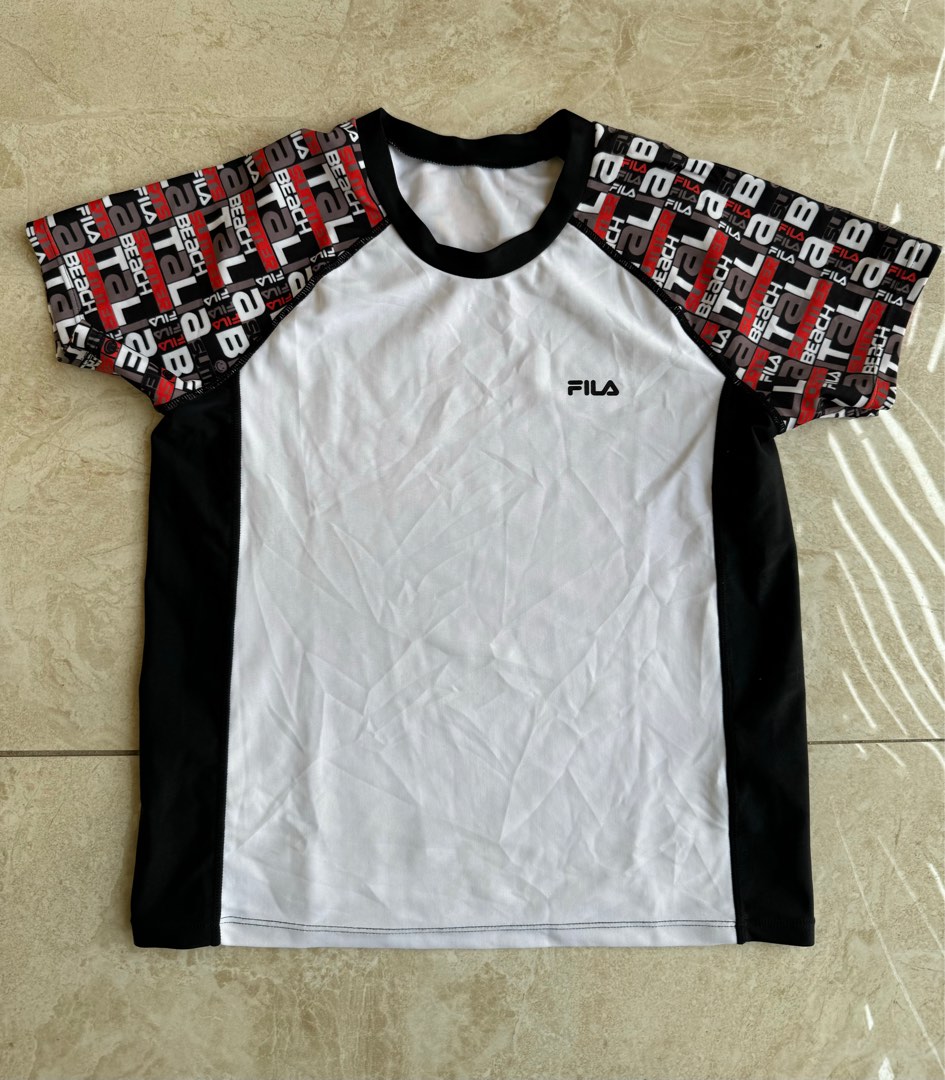Kids Fila Short Sleeve Rashguard, Men's Fashion, Activewear on Carousell
