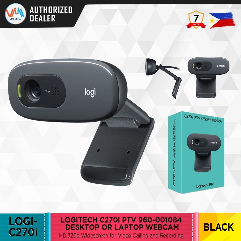 Logitech C270i Webcam HD Vid 720p VMI DIRECT (Category: Camera Bags & Carriers) located in Manila. Submitted by vmidirect (Listing ID 1307088239, Image 2). Description: Webcam Logitech C270i, HD Quality for Your Calls ✔️Webcam - HD camera - Resolution 1280 x 720 px - Integrated microphone - Plug & Play system - Incredible quality Technical Specifications Webcam Logitech C270i HD: ✔️Brand: Logitech ✔️Model: C270i HD ✔️Sensor: Image Sensor: 1.2 MPx