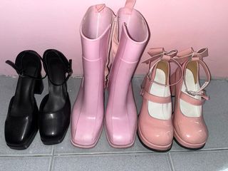 mary jane heels pink black pink rain boots take all