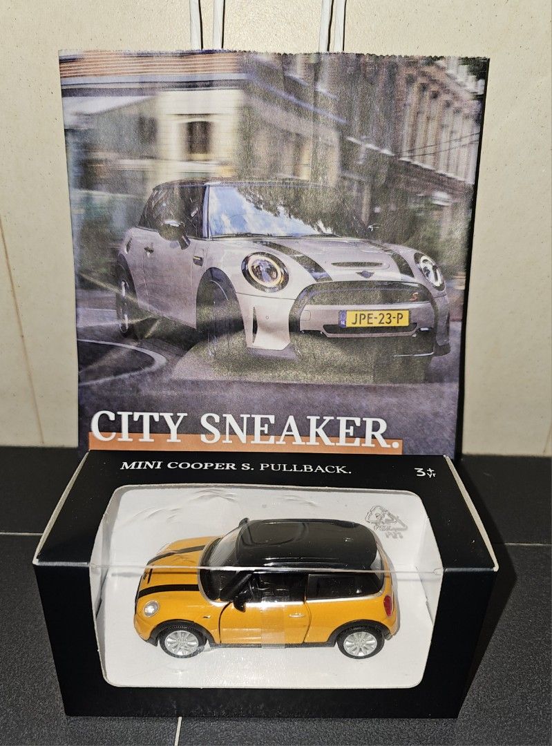 MINI Cooper S Pull Back Toy Car Yellow/Orange 80442447939 | eBay