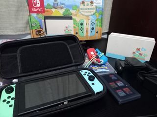 Nintendo Switch V.2 Animal crossing Set WITH 15k WORTH OF GAMES