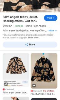 Palm Angel Aop teddy bear denim jacket