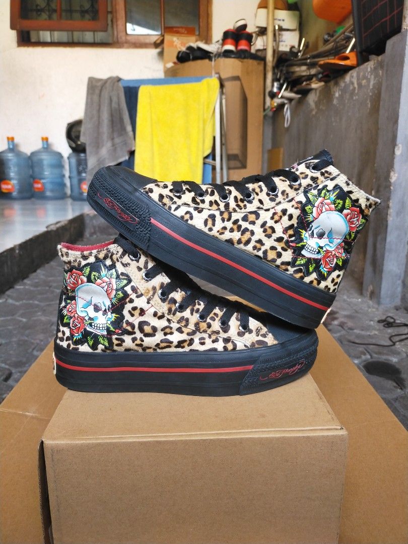 Pony x Ed Hardy Special Edition Converse Vans Sailor Jerry Pf Flyers JV GGDB SWC Superga Veja Novesta Vulcanised dr martens docmart clarks fred perry ben sherman Fesyen Wanita Sepatu di Carousell