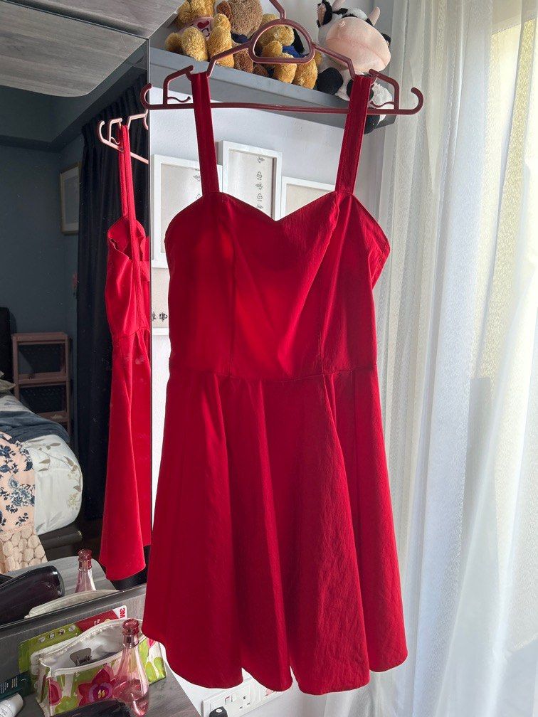 Asos red skater dress deals