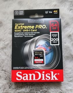 SanDisk Extreme Pro SDXC Class 10 200MB/s UHS-I U3 V30 4K SD Card Memory Card for DSLR Camera
