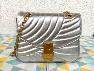 Silver C Leather Sling Bag