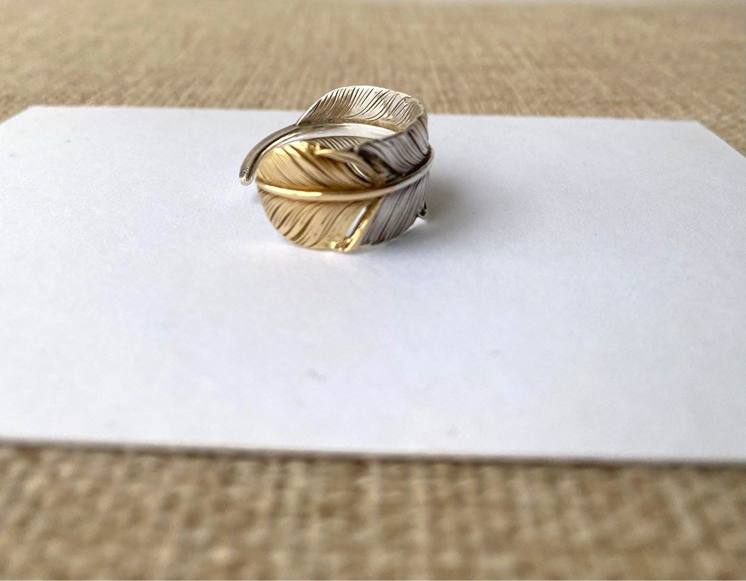 Taro Washimi 鷲見太郎戒指ring K18 top Feather ring gold