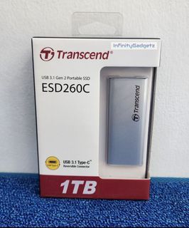 Transcend ESD260C 1TB Portable External SSD USB 3.1 Gen 2 520MB/s R 460MB/s W Solid State Drive