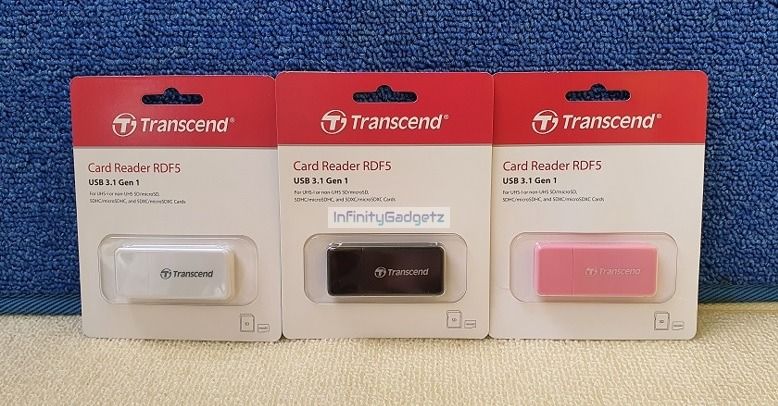 Transcend RDF5 USB 3.1 Gen 1 High Speed Card Reader SD and Micro SD Reader (Category: Memory & SD Cards) located in Manila. Submitted by infinitygadgetzph (Listing ID 1307144486, Image 1). Description: -Authentic -Authorized Dealer of Transcend -Sealed and Brand New -With 3 Months replacement warranty (Must keep the complete box/carton for warranty claim) SPECIFICATIONS & FEATURES: Engineered to deliver fast data transfer speeds, the RDF5 card re