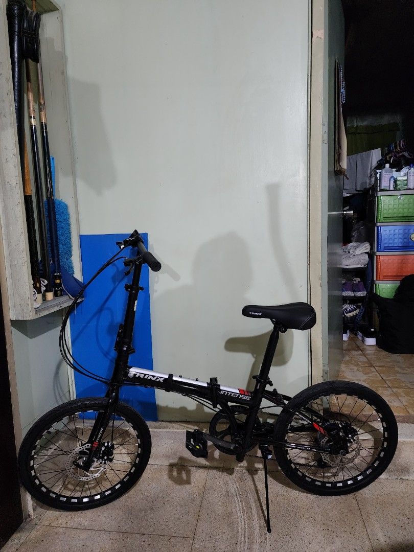 Trinx Intense Folding Bike (Category: Bicycles) located in Pasig City. Submitted by loveanca (Listing ID 1307130038, Image 1). Description: used once when I tried going back to biking but eventually tinamad and got busy so di nagagamit..