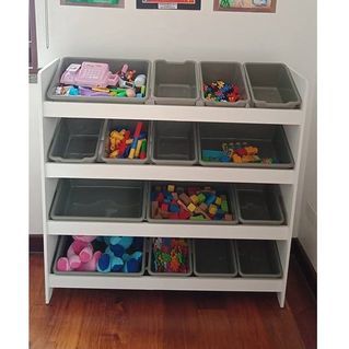 ‼️ SALE ‼️ White Large wooden Toy Organizer Minimalist Cabinet