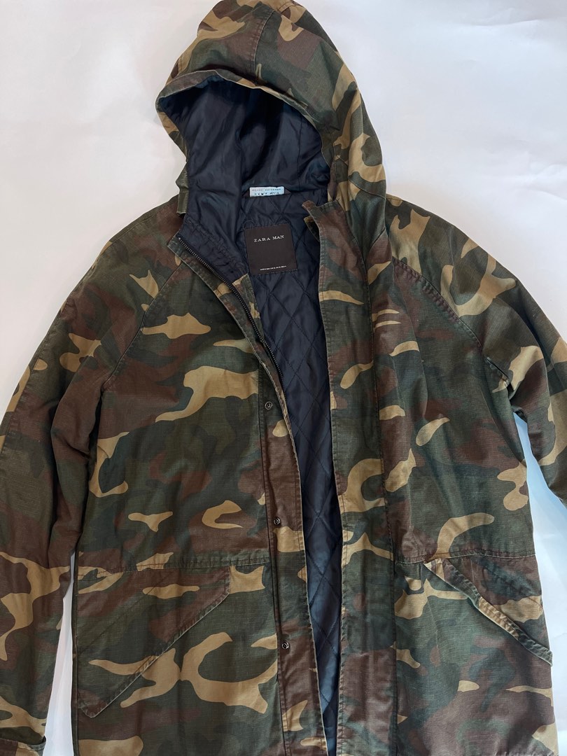 Camo jacket zara discount
