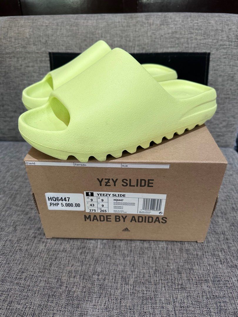 Adidas - Yeezy Slides Glow Green Brand New, Men's Fashion, Footwear,  Slippers & Slides on Carousell
