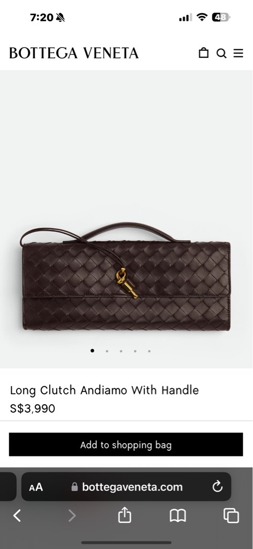 Andiamo BV Bottega Clutch in Fondant Women s Fashion Bags Wallets Clutches on Carousell