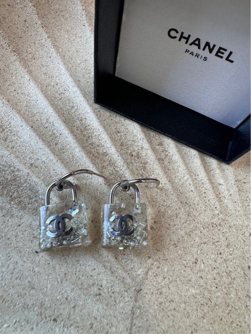 Chanel padlock earrings store