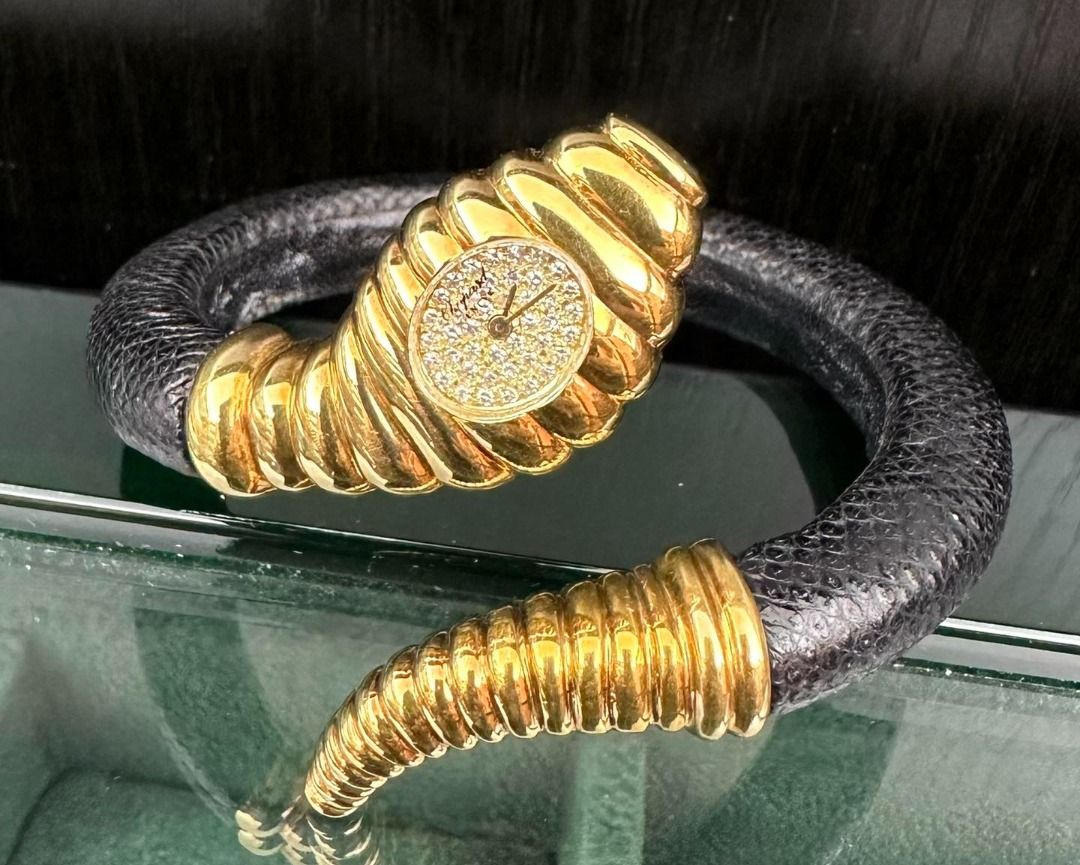 Chopard Happy Diamond Snake Watch 5199 18k gold Leather Ladies used