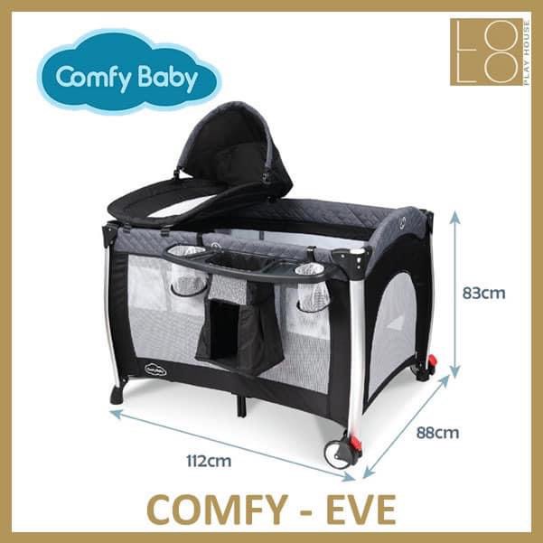 Comfy Baby Travel Cot Playpen Eve with topper