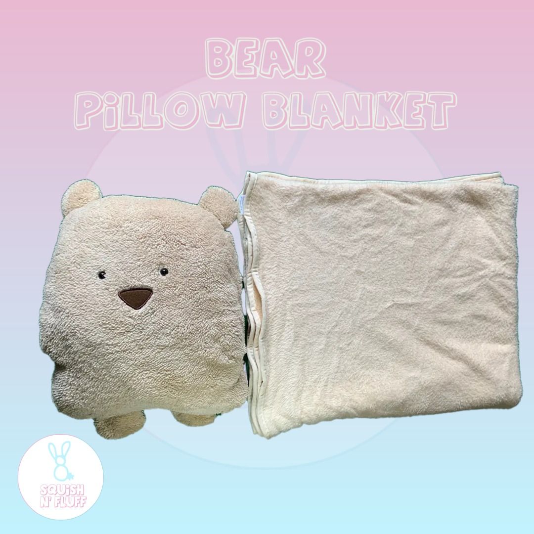Cute Bear Pillow Blanket (Category: Children's Beds) located in Marikina City. Submitted by rtobs08 (Listing ID 1307403764, Image 1). Description: Cute Stuffed toy Bear Pillow Blanket A stuffed bear pillow that has a blanket inside is good for kids and for use in the office or when traveling. Please wash before using..