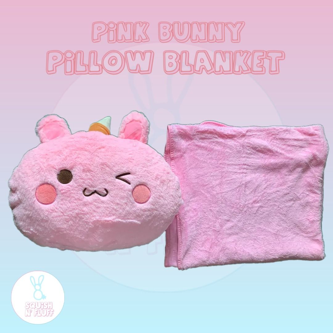 Cute Pink Bunny Pillow Blanket (Category: Children's Beds) located in Marikina City. Submitted by rtobs08 (Listing ID 1307404150, Image 1). Description: Cute Pink Bunny Pillow Blanket A stuffed pink bunny pillow that has a blanket inside is good for kids and for use in the office or when traveling. Please wash before using..