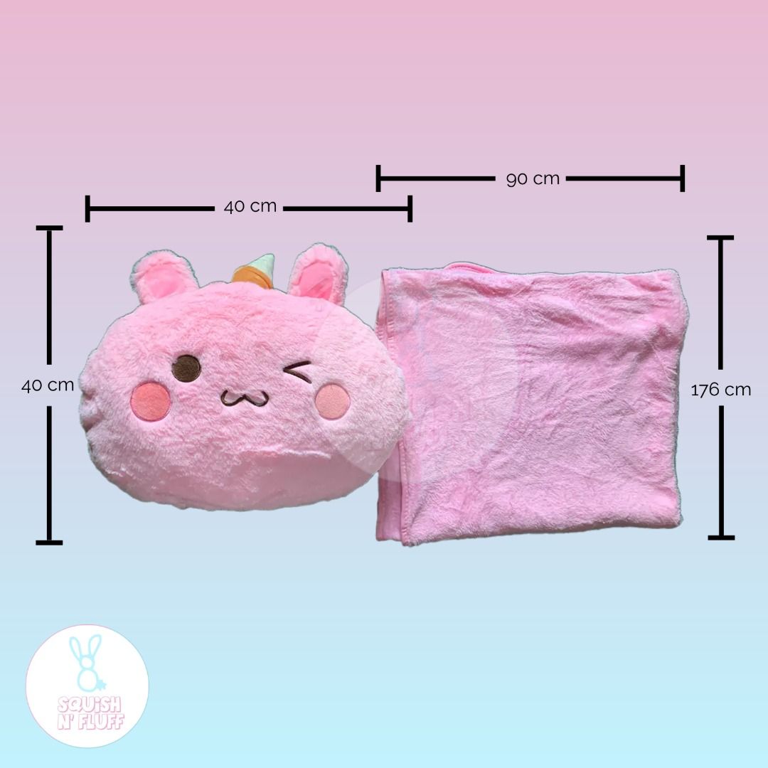 Cute Pink Bunny Pillow Blanket (Category: Children's Beds) located in Marikina City. Submitted by rtobs08 (Listing ID 1307404150, Image 3). Description: Cute Pink Bunny Pillow Blanket A stuffed pink bunny pillow that has a blanket inside is good for kids and for use in the office or when traveling. Please wash before using..