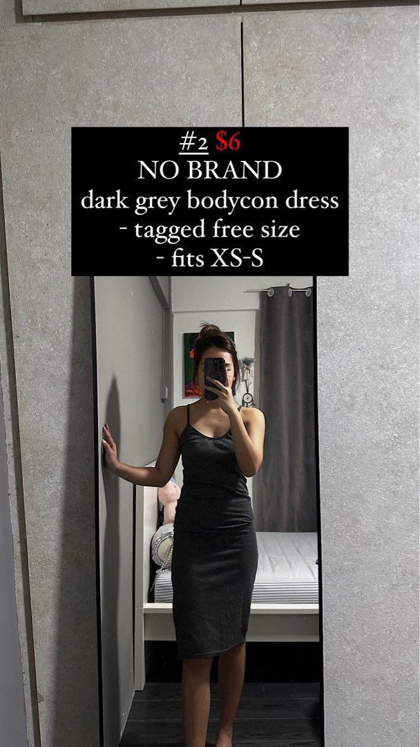 dark grey bodycon dress
