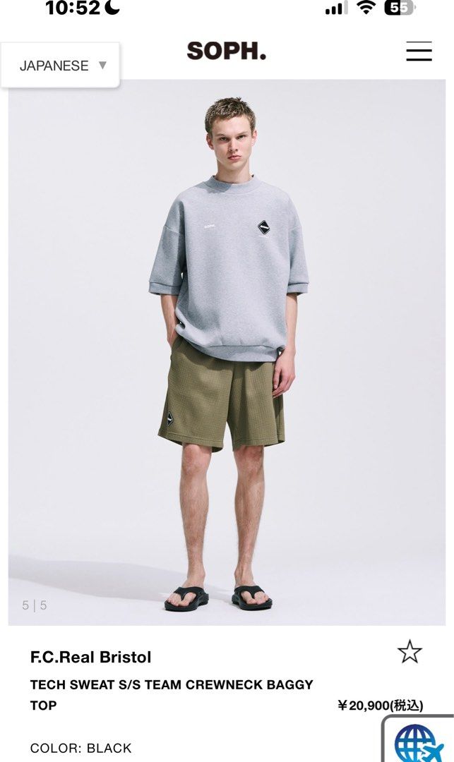 FCRB TECH SWEAT S/S CREWNECK BAGGY TOP オンライン 通販