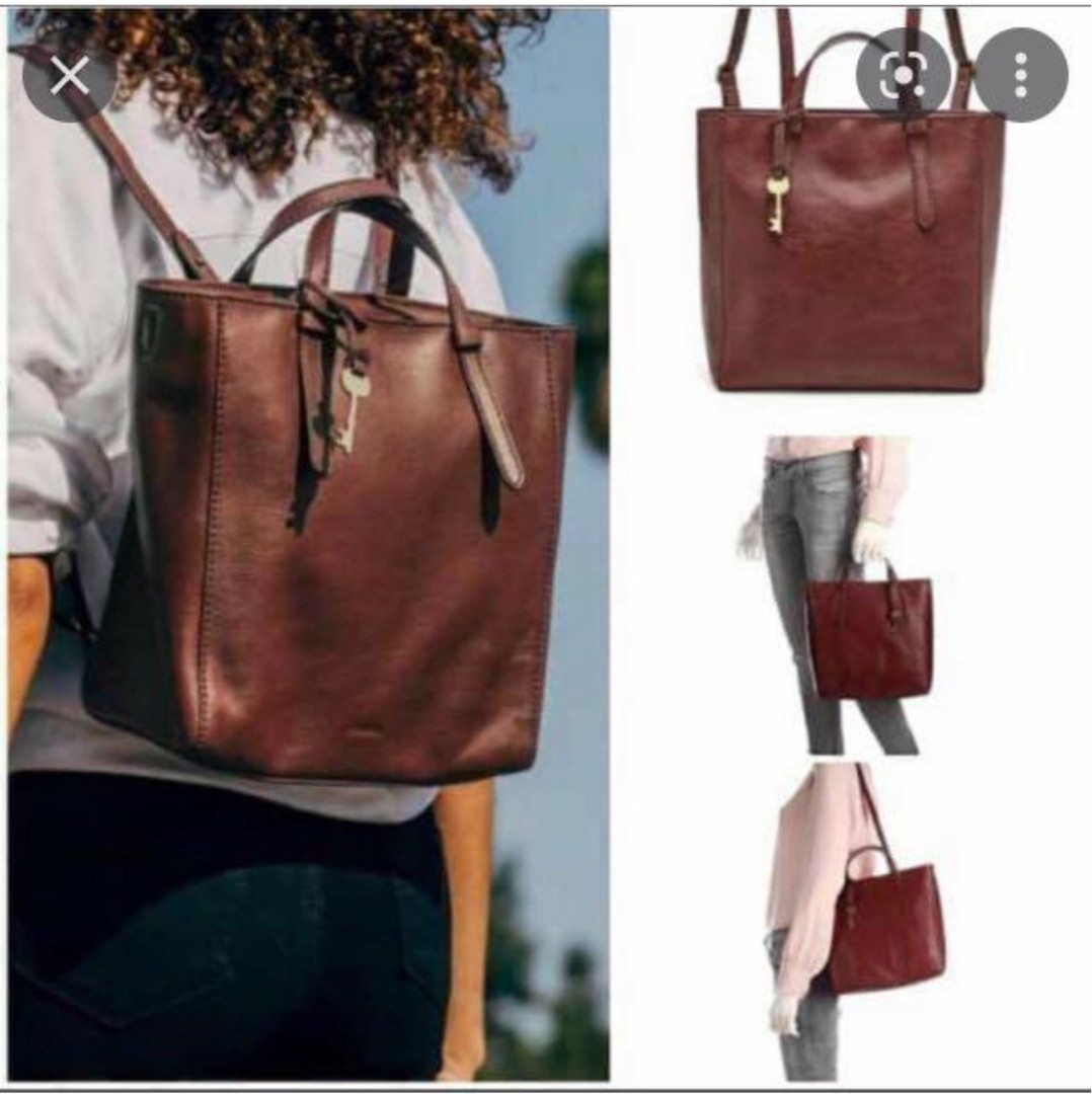 Fossil Camilla Leather Convertible Small Backpack Shoulder and Satchel bag Women s Fashion Bags Wallets Shoulder Bags on Carousell
