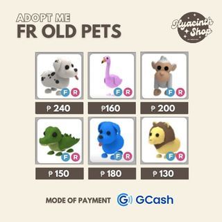 FR Old Game Pets in Adopt Me (Albino Monkey, Flamingo, Blue Dog, Dalmatian, etc.)