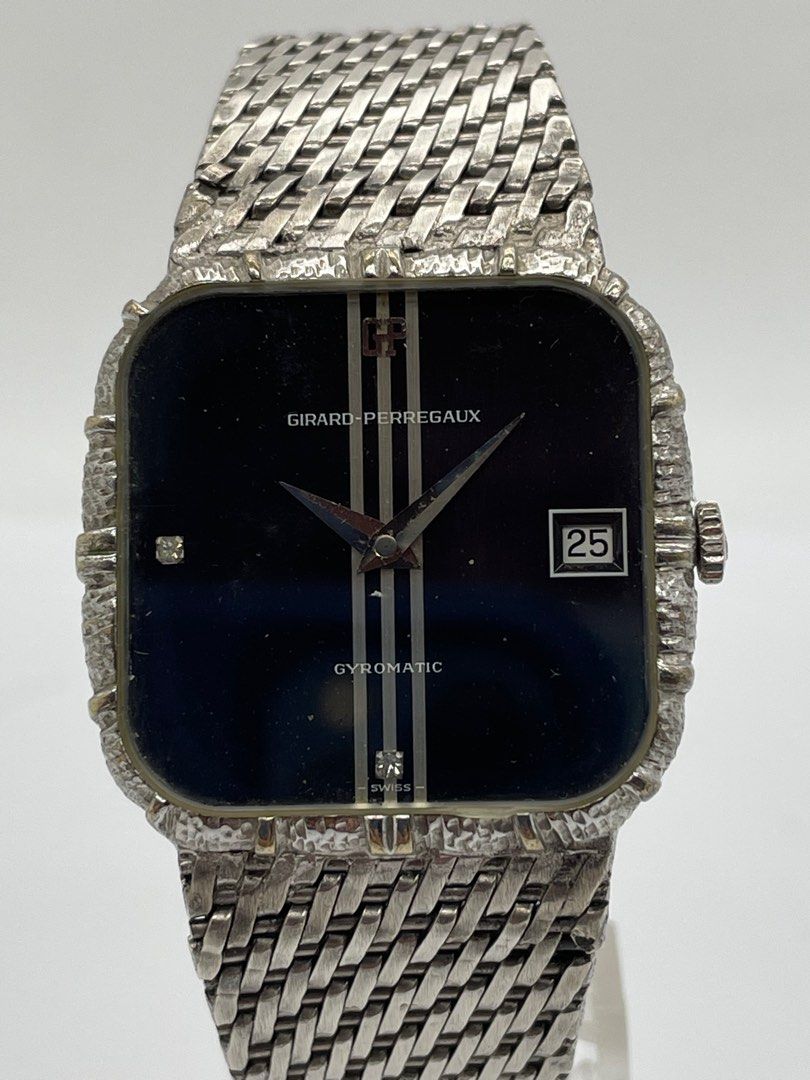 Girard Perregaux GP 925 Silver Gyromatic 34mm Watch Vintage, Men's