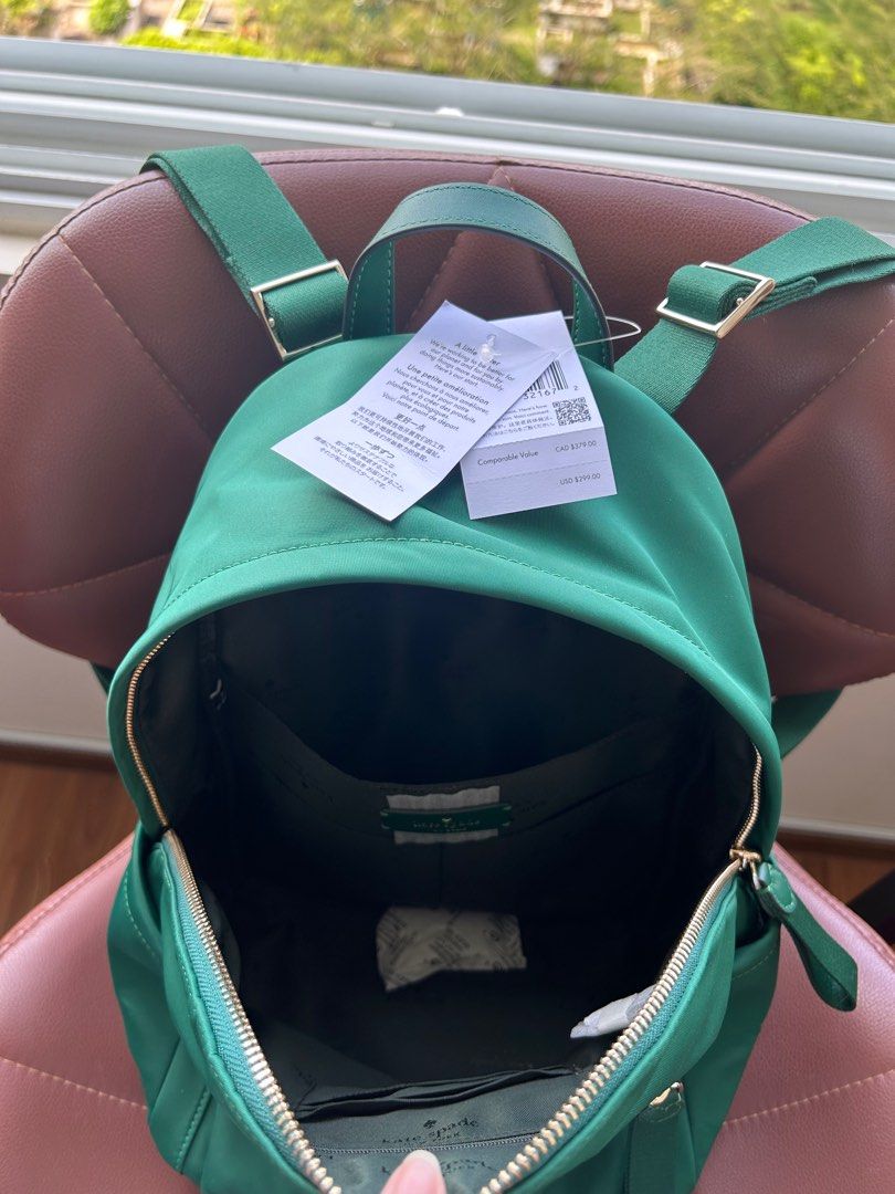 Green backpack kate spade Women s Fashion Bags Wallets Backpacks on Carousell