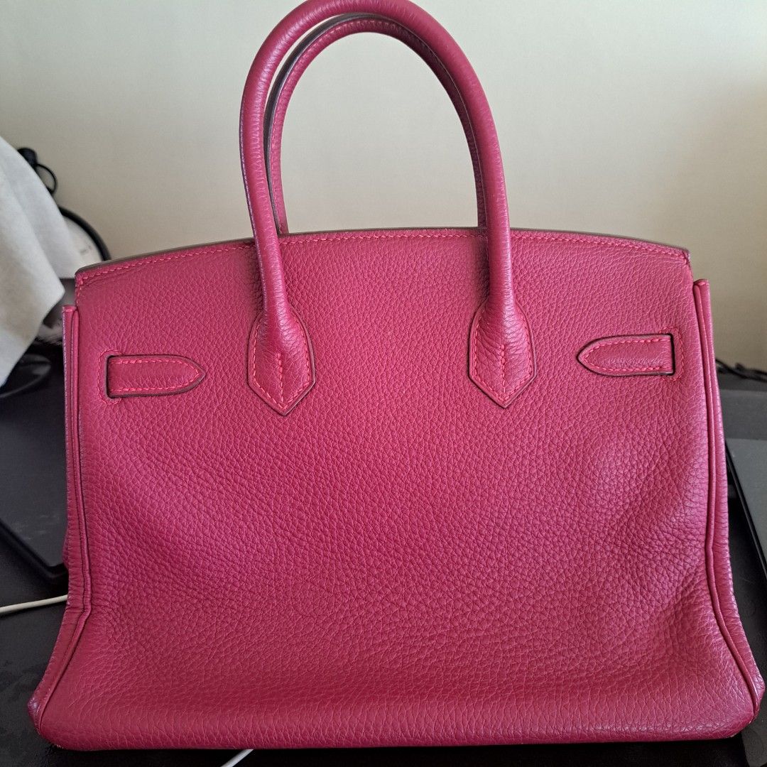 Hermes Birkin leather bag (Category: Luxury Bags & Wallets) located in Quezon City. Submitted by lixire (Listing ID 1307263930, Image 2). Description: Berry color 30 cm No heat stamp pls refer to the pictures..