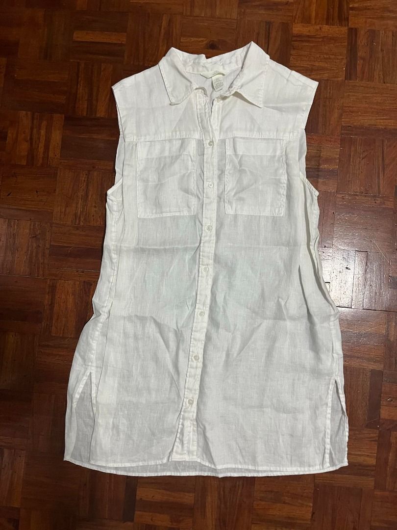 H&M white long top (Category: Others Tops) located in Quezon City. Submitted by official.lostcorner (Listing ID 1307382511, Image 1). Description: Original H&M. No issues. Looks good as new..