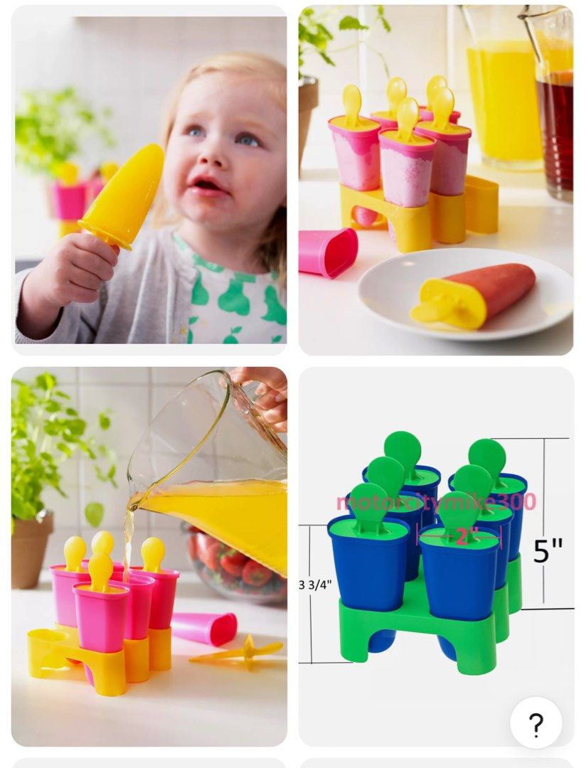 IKEA ice cream mold Ice lolly maker Ikea Chosigt Ice Pop Popsicle Maker Mold Frozen Fruit Juice Smoothie Ice