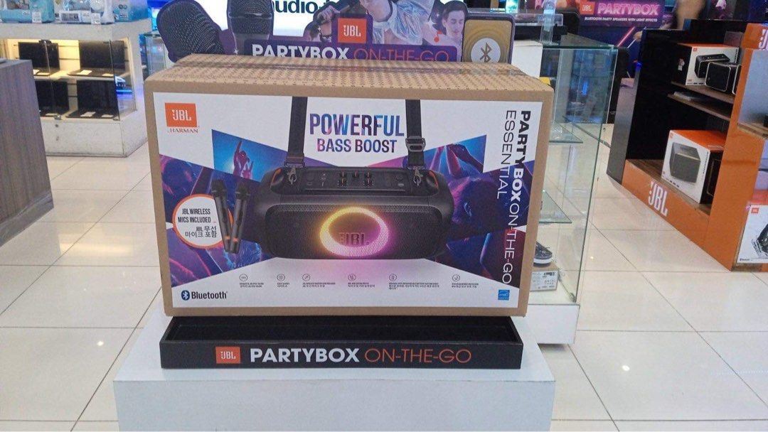 JBL PARTY BOX AND SOUND BAR (Category: Soundbars, Speakers & Amplifiers) located in Quezon City. Submitted by maryann5721 (Listing ID 1307343355, Image 3). Description: JBL PARTY BOX AND SOUND BAR SPEAKER Partybox Partybox110 SRP 20,999 Cash 16,400 Partybox310 SRP 29,999 Cash 23,000 PARTYBOX ON THE GO SRP 21,999 Cash 17,000 PARTYBOX710 SRP 39,999 Cash 30,600 PARTYBOX ENCORE SRP 22,999 Cash 17,700 PARTYBOX ENCORE ESSENTIAL SRP 16,999 Cash 13,400 B