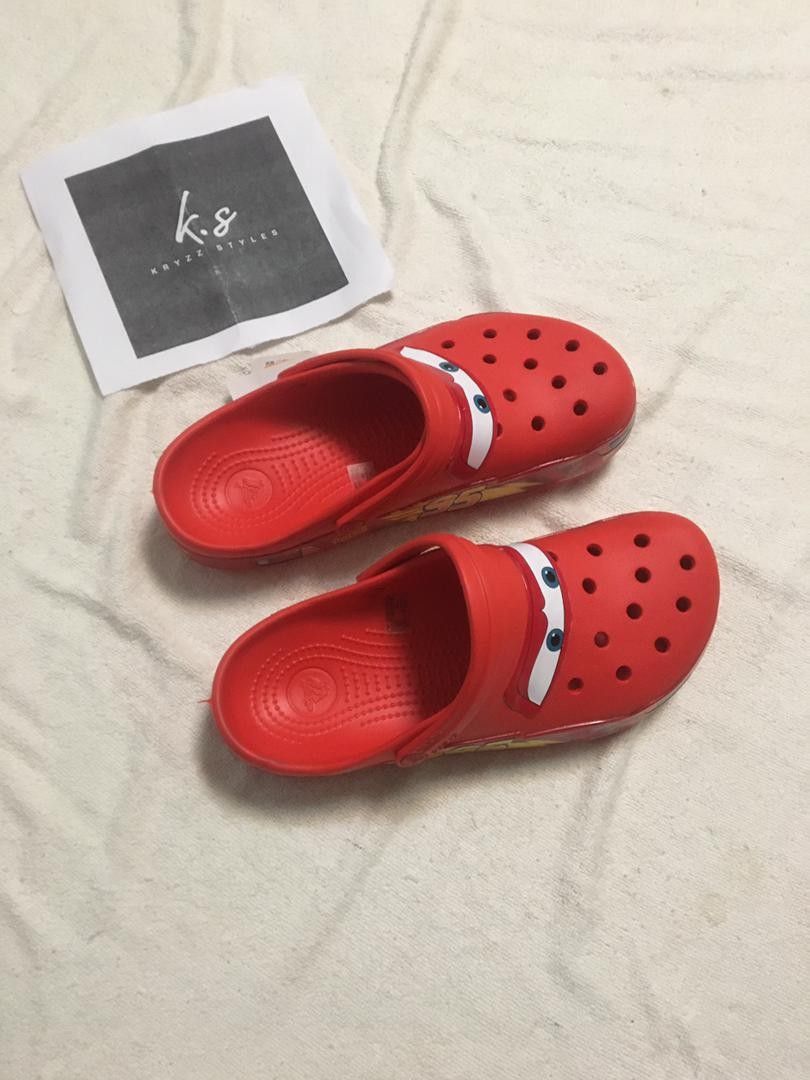 Lightning Mcqueen Cars Crocs (Category: Casual Shoes) located in Quezon City. Submitted by kryzz_styles (Listing ID 1307366051, Image 3). Description: Please read: Price is for 2 pairs This is for pre-order. *Doesn't light up Downpayment is required to avoid flaking or cancellation. You will get a refund if: *Out of stock *Item is damaged *Lost *Or not as pictured. ETA is 7 business days once shipped. Please send me a message if you have question
