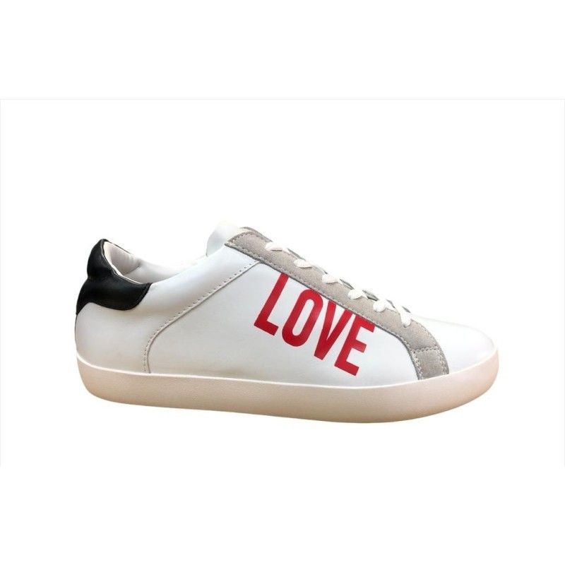 Love Moschino Free Love logo sneakers in white