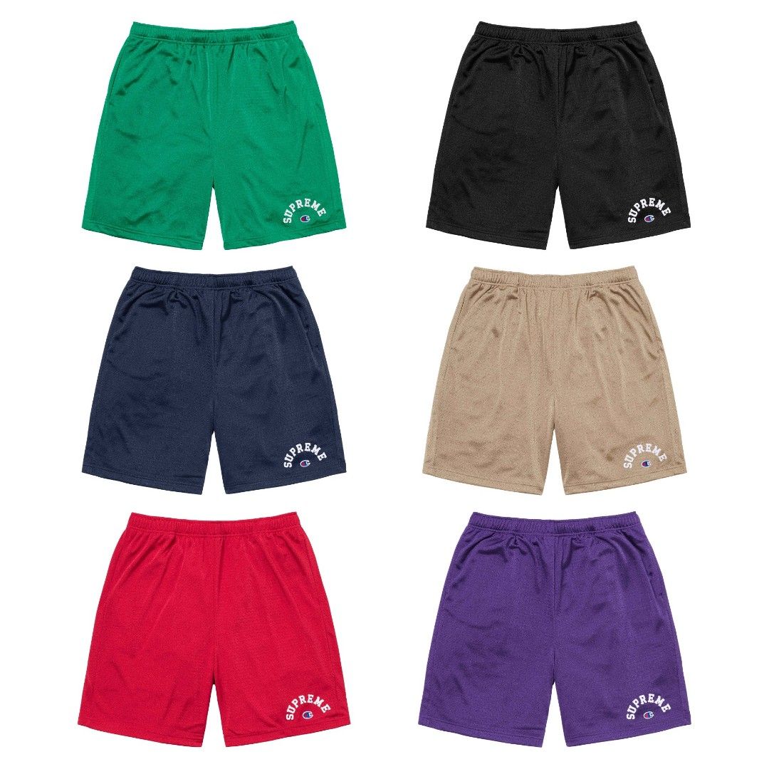 Multiple Sizes SS24 Supreme x Champion Mesh Short Green Navy Red Black Tan Purple