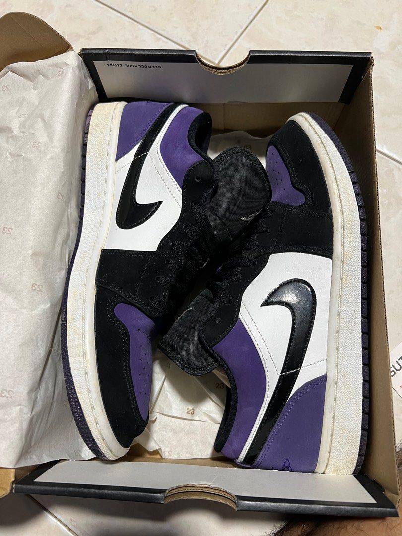 Nike Air Jordan 1 Low court Purple LEATHER SUEDE Men s Fashion Footwear Sneakers on Carousell