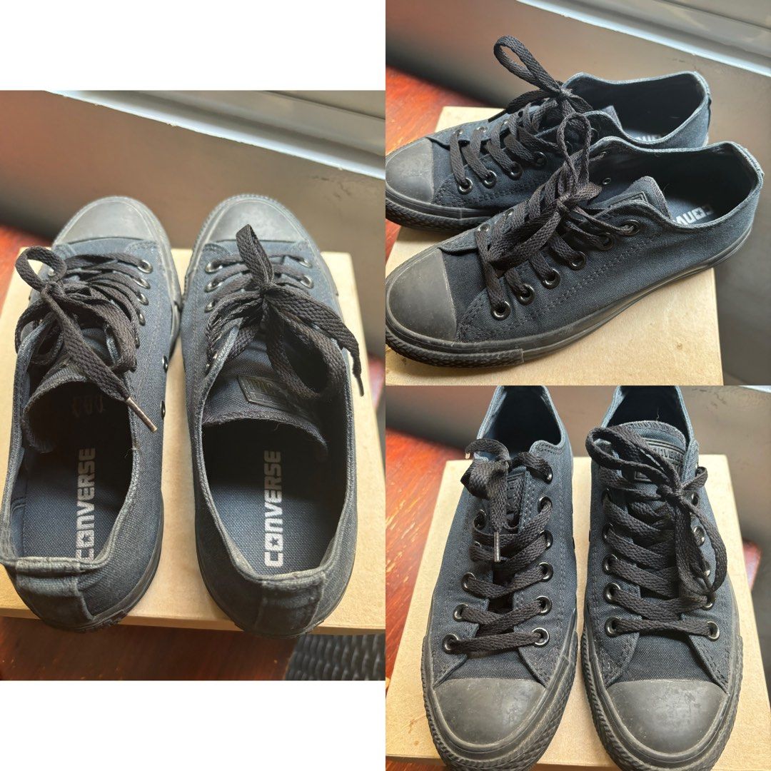 Original Converse Women Shoes (Category: Sneakers) located in Bacoor. Submitted by aileen25ca76151 (Listing ID 1307276752, Image 1). Description: Original Converse, all black, slighty used, no damage.