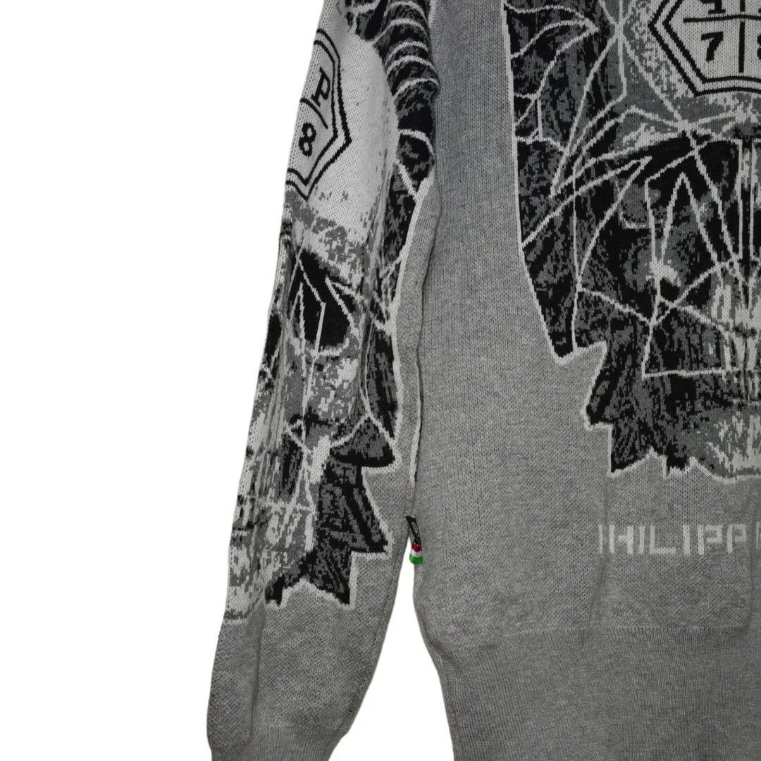 Philipp plein cardigan (Category: Coats, Jackets and Outerwear) located in Manila. Submitted by eagerbeaverph (Listing ID 1307343410, Image 3). Description: For sale Philipp plein cardigan Large Length 26 inches Width 20 Shoulder 18 Sleeve 26 Hem 15 With stains needs cleaning Overall its in good condition.