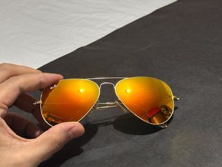 Ray-Ban Aviator Mirror Yellow Sunglasses for Men