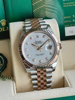 Rolex Datejust 41mm Two Tone Rosegold Mother of Pearl Diamonds