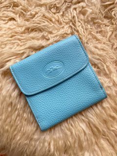 Vint. Longchamp Powder Blue Compact wallet Auth💯✅