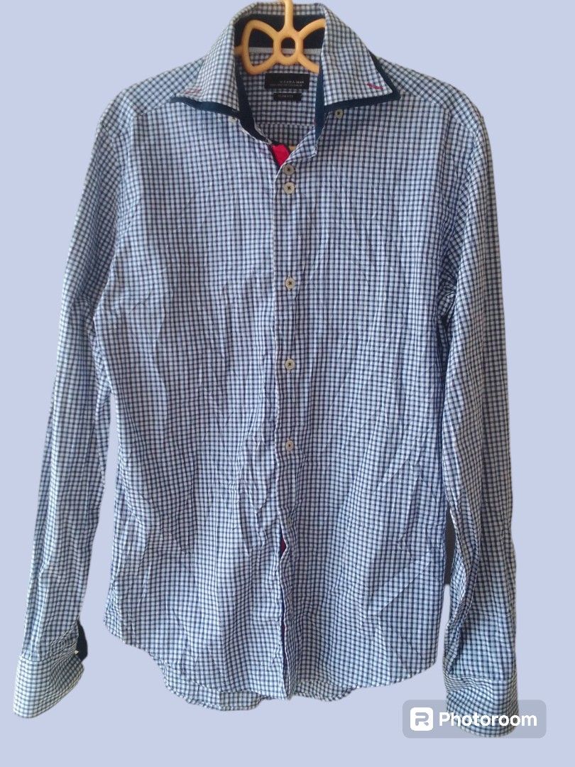 Zara Man Longsleeve Size Small (Category: Formal Shirts) located in Dumanjug. Submitted by cebuanaavtg (Listing ID 1307317885, Image 1). Description: Size Small no issue blue with white stripes.