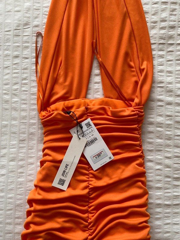 Zara Orange Halter Dress, Women's Fashion, Dresses & Sets, Dresses on  Carousell