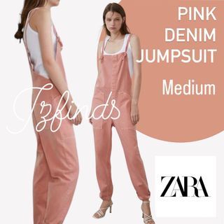 Zara Pink Denim Jumpsuit—M