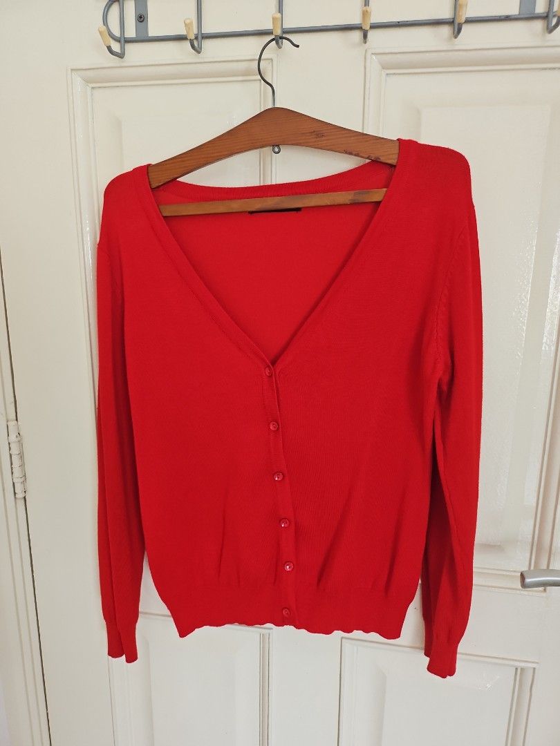 Zara red cardigan sale
